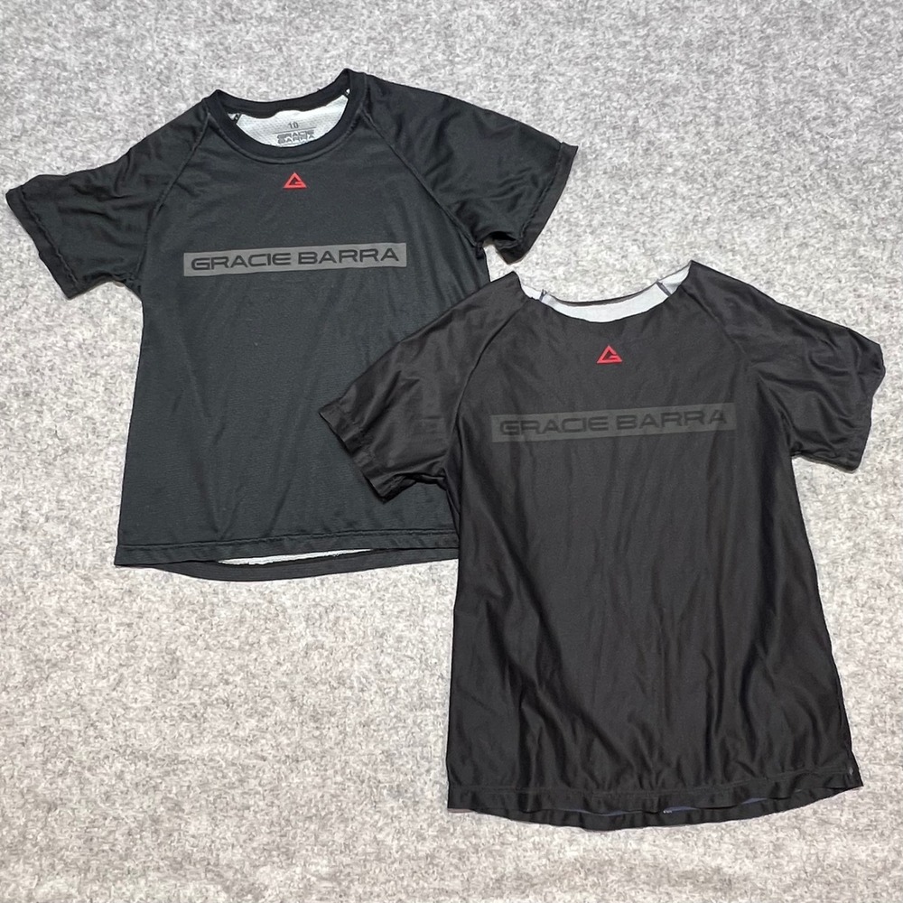 Gracie Barra Carlos Gracie Jr Youth Training Shirts Black Size‎ 10 Set of 2